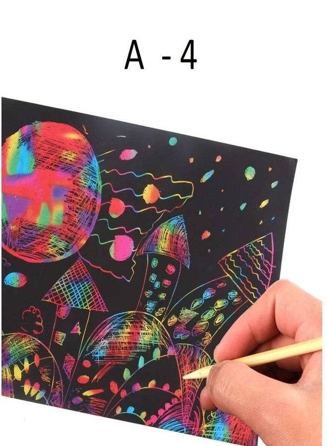 بيتريتشور مجموعة بيتريشور من كتابين للرسم، ١٠ صفحات من ورق الخدش بألوان قوس قزح، كتب أنشطة فنية للخدش، مقاس ٨ × ٦ بوصة (A٥)، دفتر ملاحظات سحري للخدش للأطفال، مثالي للأعمال الفنية والحرف اليدوية، نشاط مثالي للسفر - Image 2